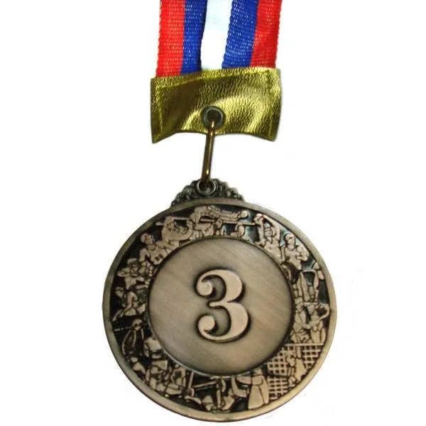 Медаль наградная 3-е место большая (6*0.3см с лентой), 96-3