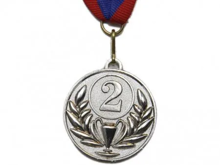 Медаль спортивная с лентой 2 место 5см FF-2 FF-509-2 FF 1601-2