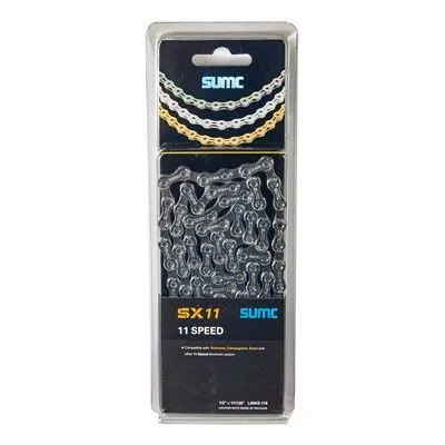 Цепь SUMC - SX11 1/2"x11/128", 11 ск.,116 звеньев, серебристая, с замком SL555R ARV000088