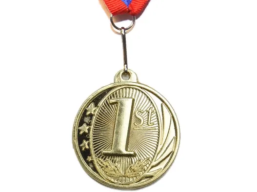 Медаль спортивная с лентой 1 место 5см 1801-1