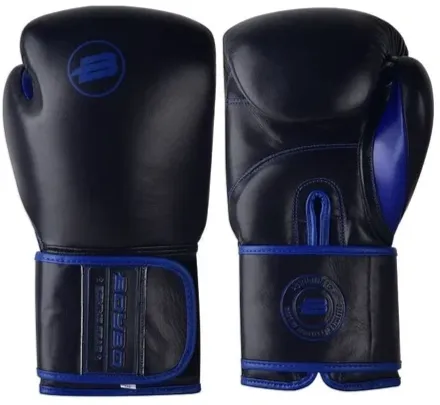 Перчатки боксерские BoyBo Rage BBG200 кожа, черно-синие (10oz)