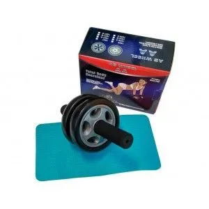 Ролик гимнастический, двойной, с ковриком, 290*140*17мм, 07556