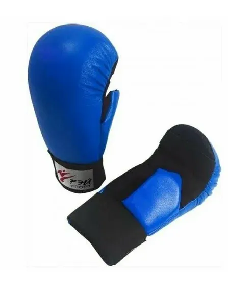 Накладки для каратэ (WKF), искожа, р.L (синий) Б24ИХ