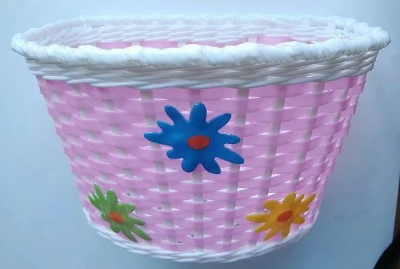 Велокорзина HL-BS02, передняя, бел/розовая 270081