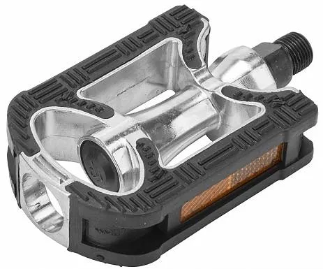 Педали FP-910 Feimin, ось 9/16" алюм-пластик, черно-сереб,360087 