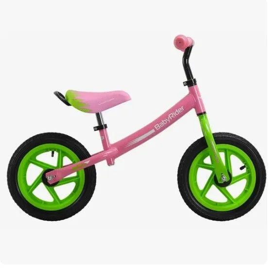 Беговел WIND BABYRIDER 12" зелено-розовый