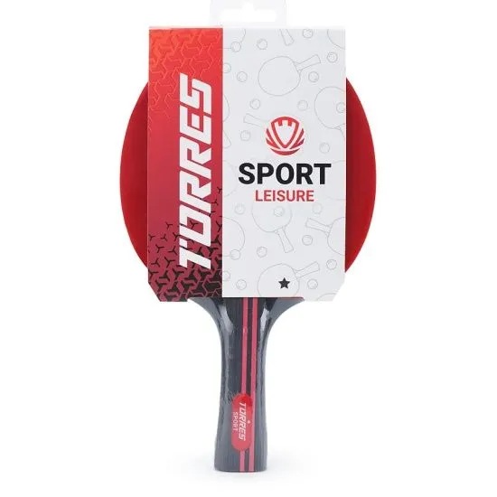 Ракетка для н/т TORRES Sport 1*, TT23005 для любителей, накладка 1,5 мм, конич. ручка