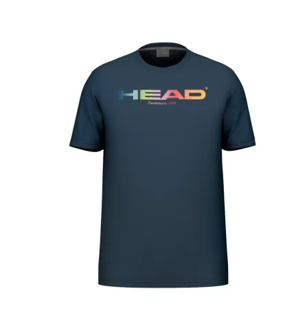 Футболка мужская HEAD Rainbow T-Shirt M 811435-NV-S, р.S, полиэстер, хлопок, эластан, темно-синий
