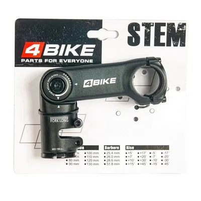Вынос руля ''4BIKE'', алюм, TDS-D616, L:90, R:0-60°, D:31.8мм, чёрный ARV000003