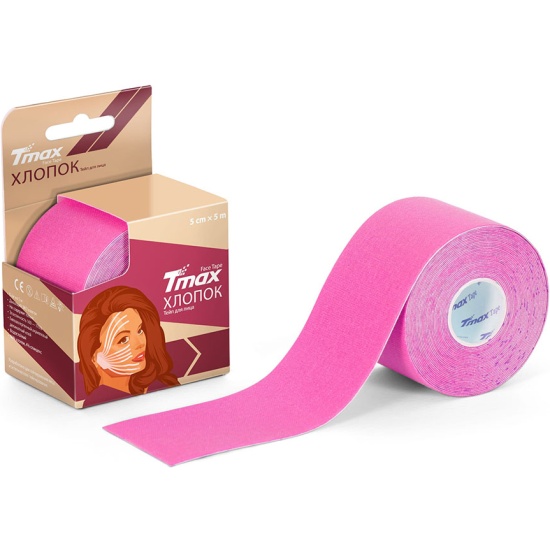 Тейп кинезиологический Tmax Beauty Tape (5см * 5м), 423246 вискоза, розовый