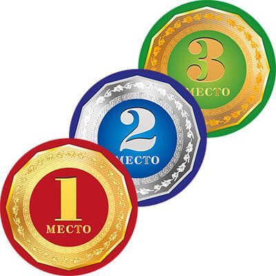Эмблема акриловая 25мм 3 место,