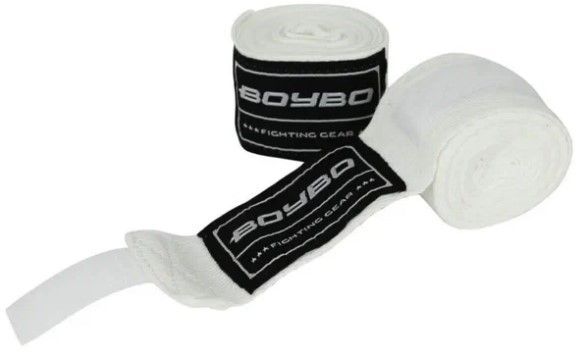 Бинты BoyBo хлопок-эластан, Белый, BB2002-40 (3.5 м)
