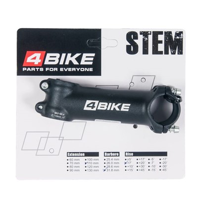 Вынос руля "4BIKE", алюм, TDS-D507A, L110, R:+7°, D:31.8мм, чёрный ARV-ST-D507-110731B