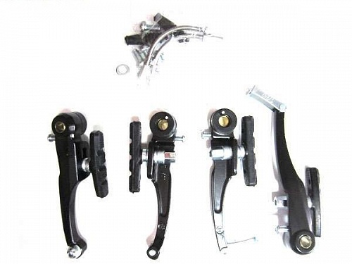 картинка Набор тормоза V-Brake, алюм, передний+задний, без ручек и тросов, цвет черный, 3122628-15 от магазина