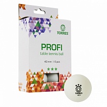 картинка Мяч для наст. тенниса TORRES Profi 3*, арт. TT21012, диам. 40+мм, белый от магазина