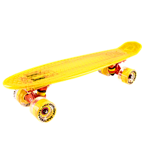 Скейтборд пластиковый Transparent light 22 yellow 1/4 TLS-403