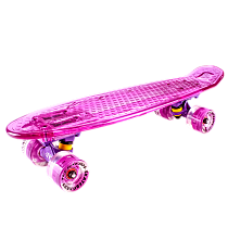Скейтборд пластиковый Transparent light 22 pink 1/4 TLS-403