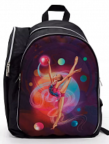 картинка Рюкзак для гимнастики (ткань п/э, черный/розовый) 221-032 от магазина
